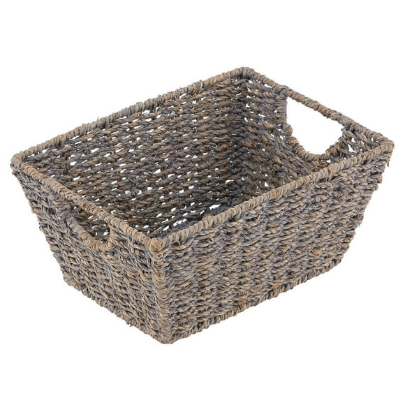 Pure Hand-Woven Seagrass Storage Basket Bathroom&Home Desktop Organizer Baskets